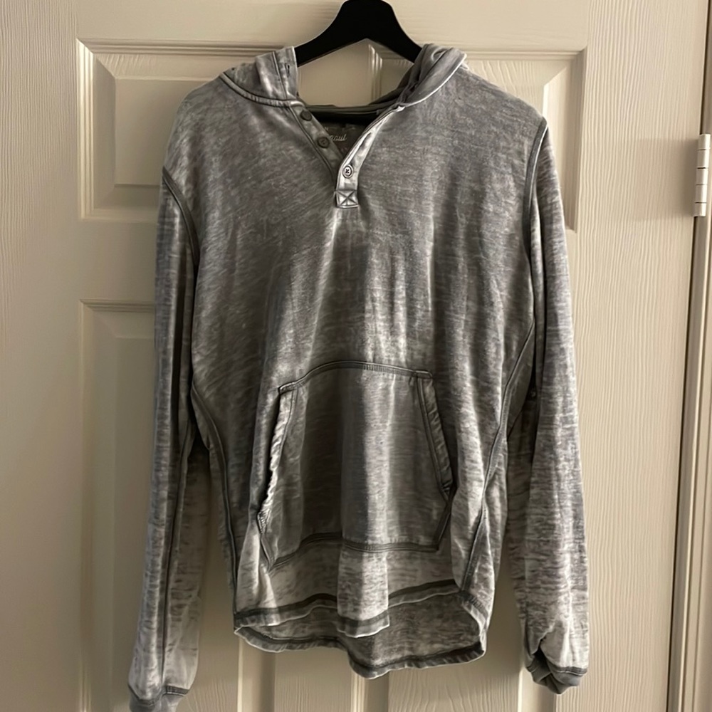 Lucky brand “burnout” gray pullover hoodie